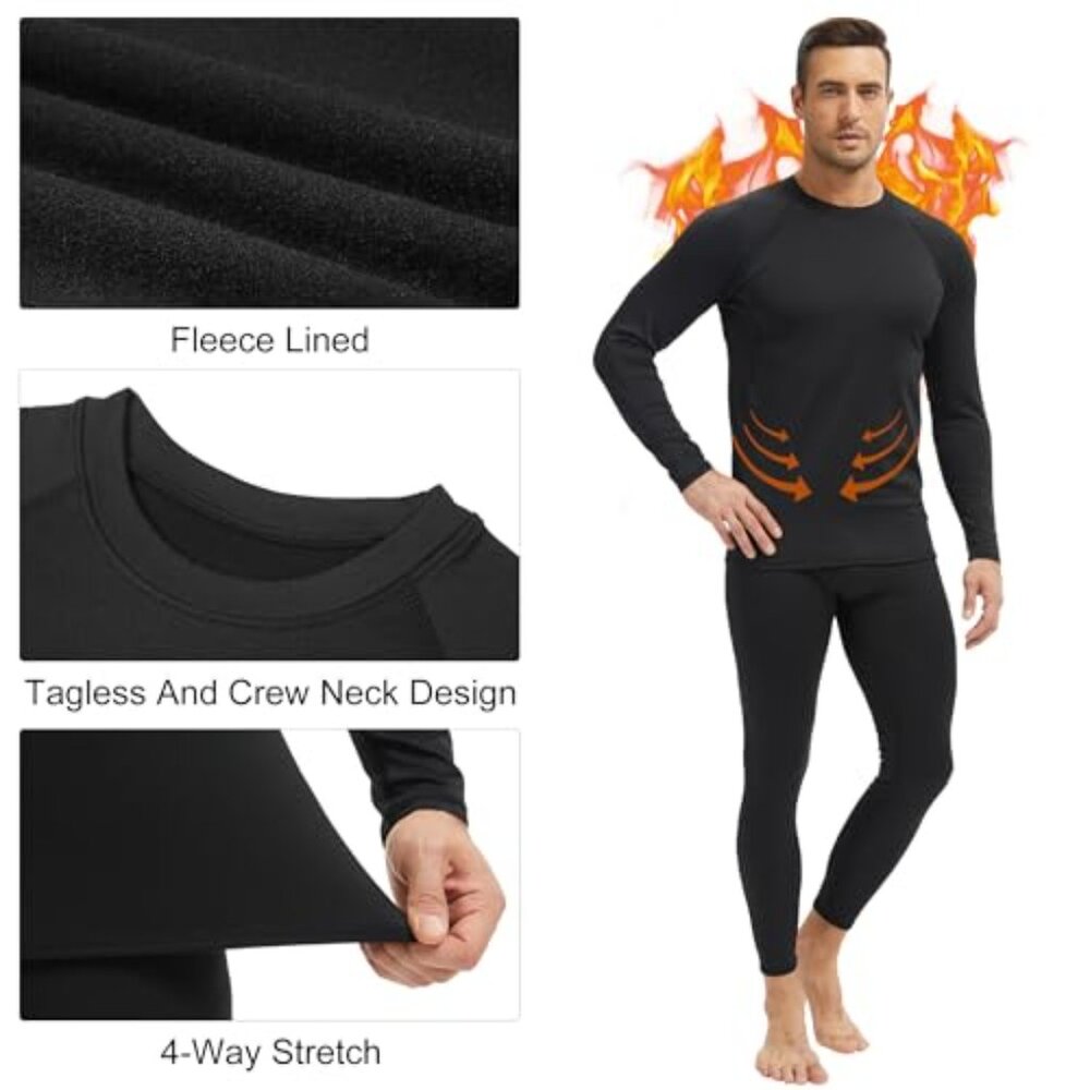 Thermal Compression Base Layer Set Fleece Lined A… - image 4
